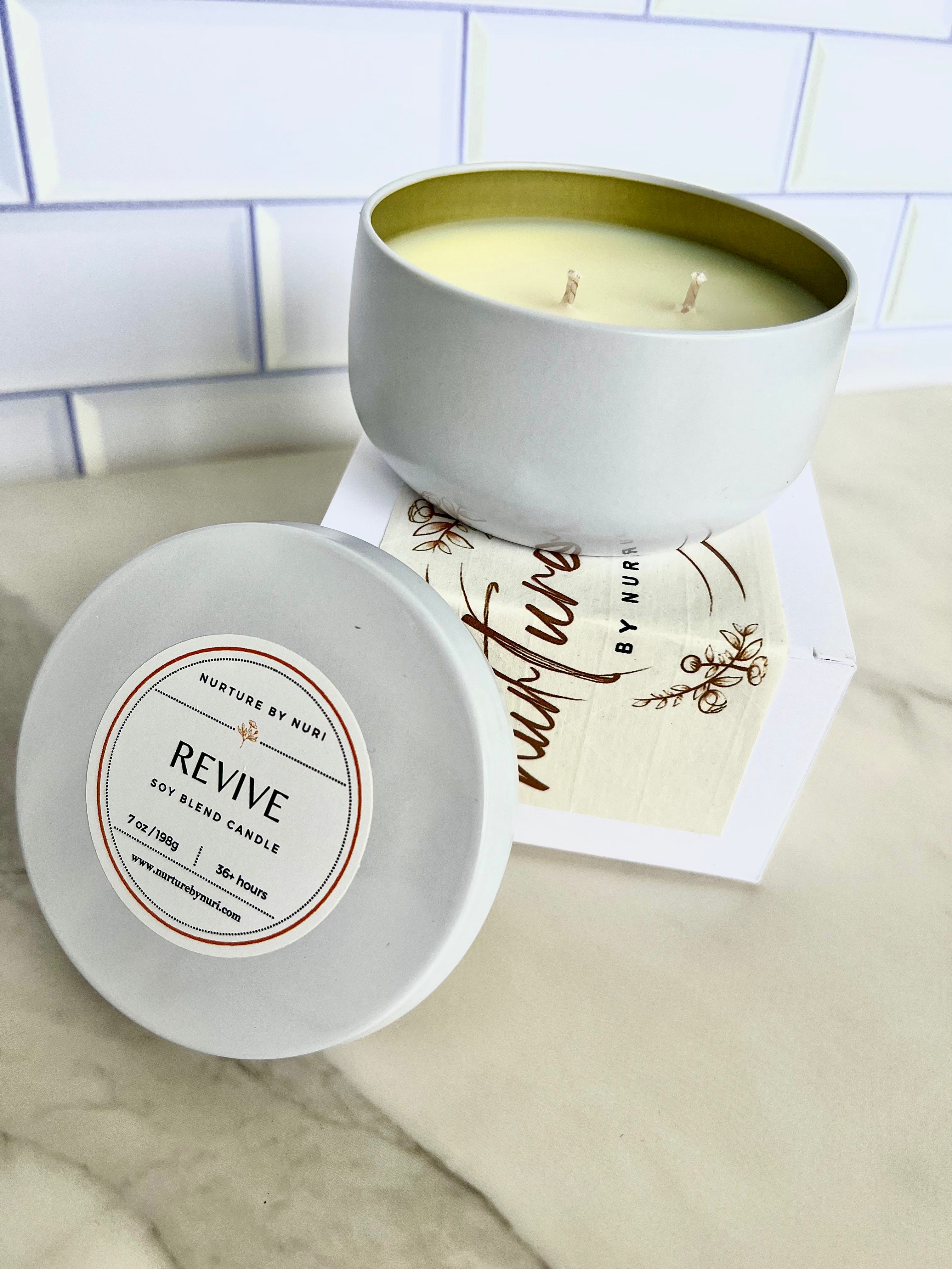 "Revive" Tin Candles Nurture by Nuri