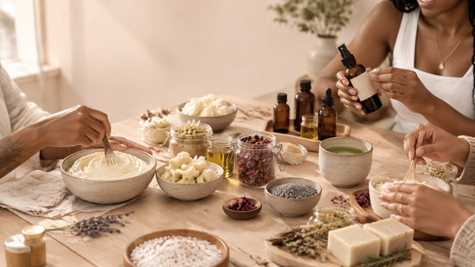 Hands-on handmade body care and natural home fragrance workshop with handmade whipped body butter, natural room sprays, and m