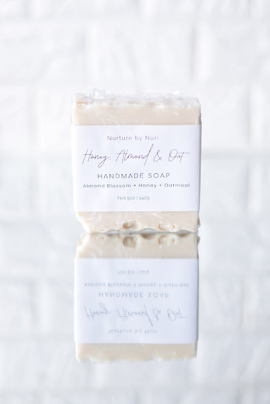 Handmade oatmeal soap bars from Nurture by Nuri